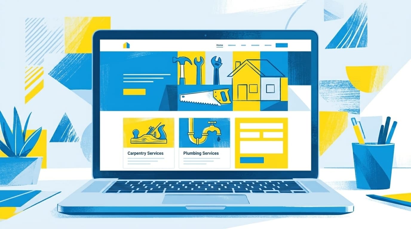 Professionelles Website-Design für einen Handwerksbetrieb, dargestellt auf Laptop und Smartphone