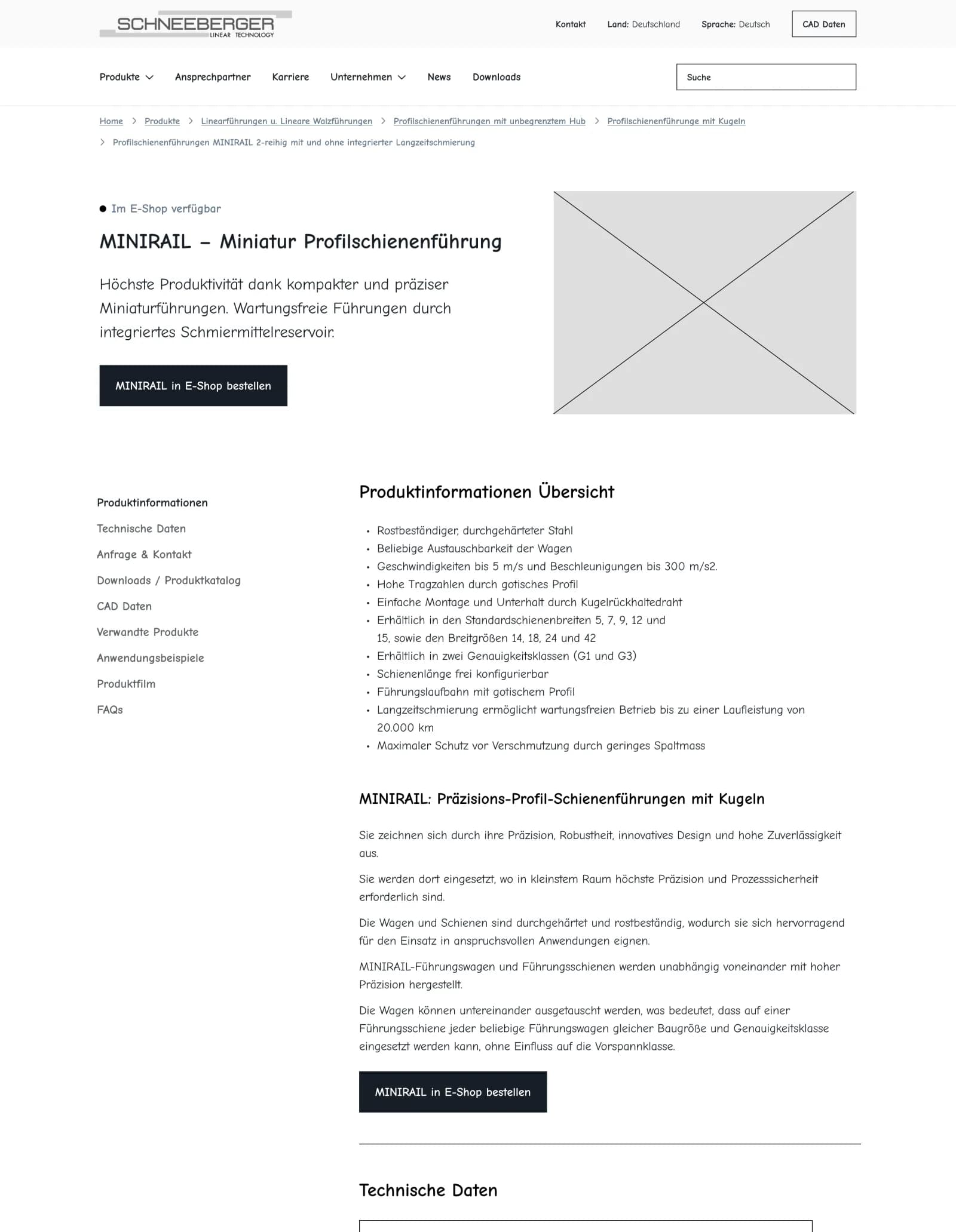 Wireframe-Konzept einer neuen Produktseite mit klarer Informationshierarchie