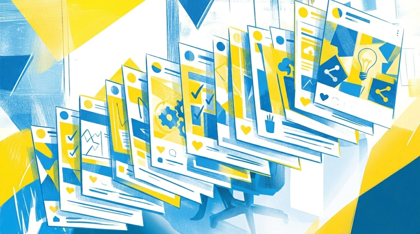 Gestaffelte Social-Media-Carousel-Slides