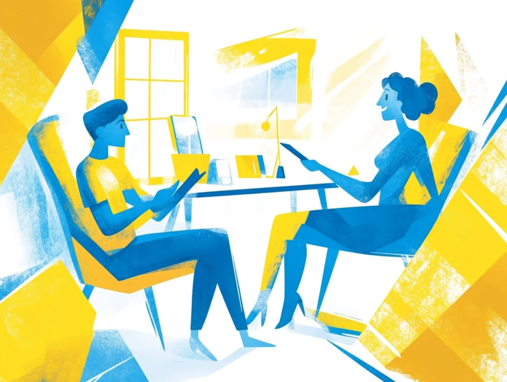 Eine Illustration einer User Interview Situation